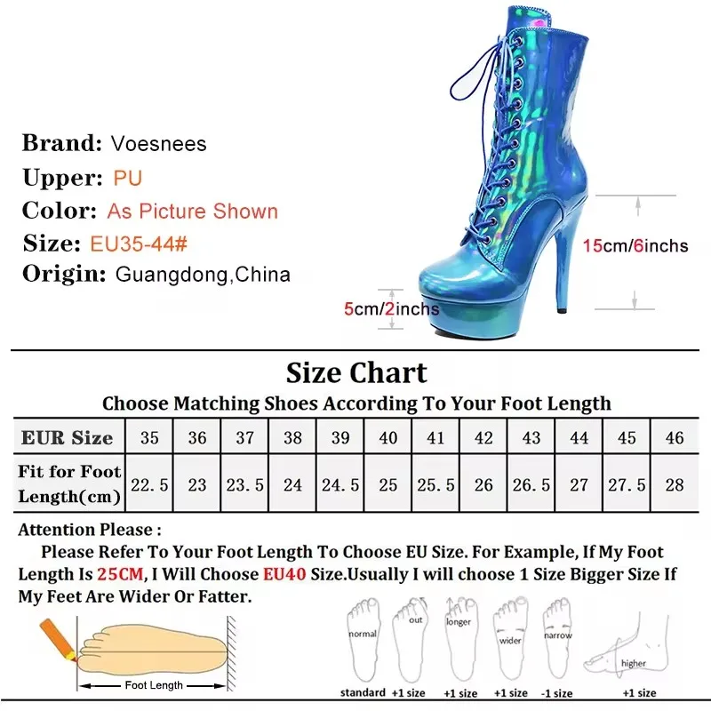 Ladies Big Size 35-44 Short Boots Custom Color Shine PU Woman Mujer Ankle Boots Sexy High Heels 15cm Party Wedding Women Shoes
