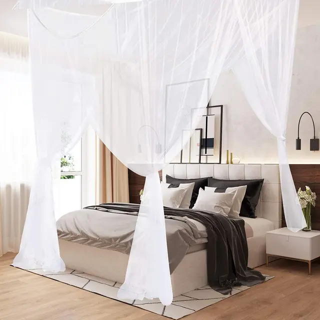 Grand moustiquaire à quatre portes, housse en maille de Polyester respirante, adaptée au Camping en plein air, anti-insectes en été, 1 pièce 1