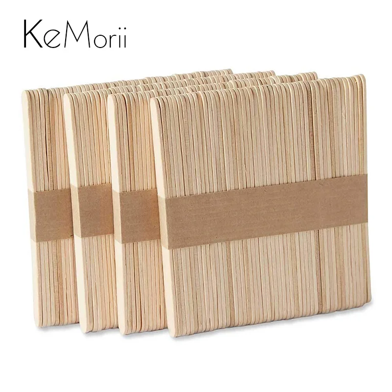 Natural Wooden Popsicle Ice Cream Sticks Multi-Purpose Wood Wax Lolly Cake Ice Cream Spoon for DIY Hand Art Craft 50/100pcs ice cream sticks,disposal lollipop sticks