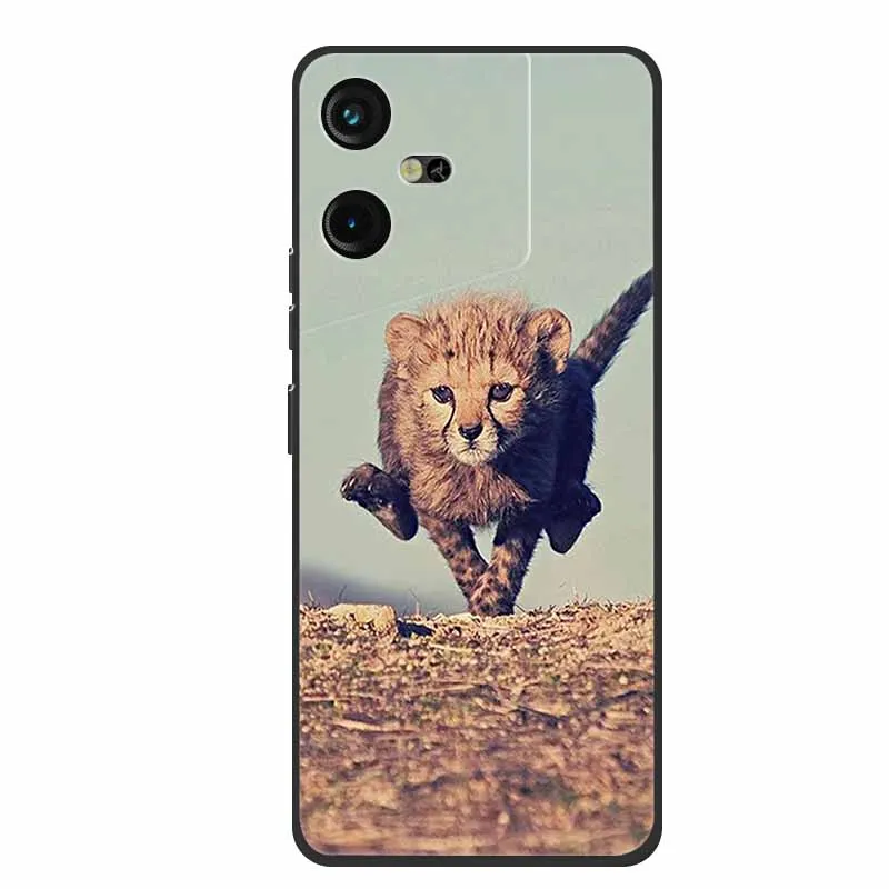 Luxury Soft Silicone TPU Phone Back Cover with Animal Wolf Design