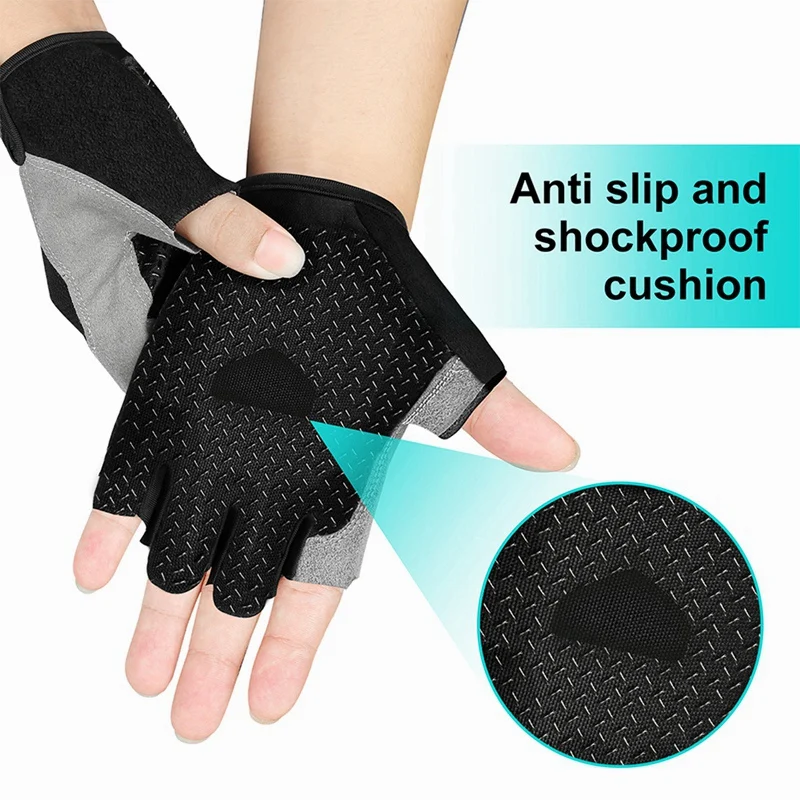 Sports Half Finger Gloves Breathable Fitness Gym Weightlifting Cycling