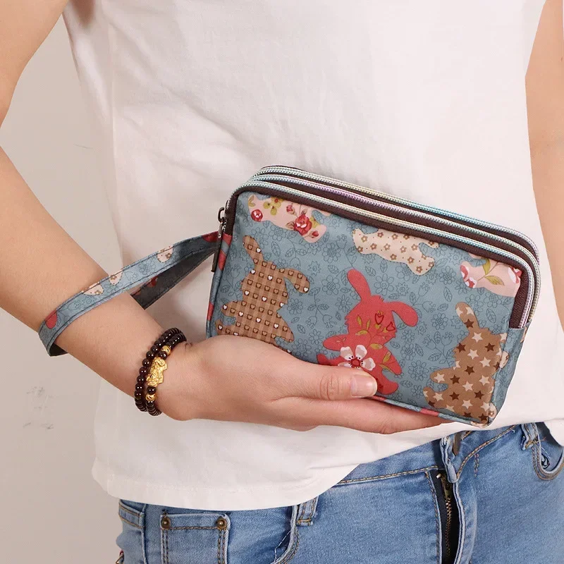 Women Wallet Short Small Canvas Purse Card Bag Clutch Female Purse Money Clip
