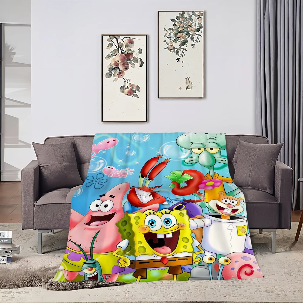 Cartoon S-Sponge B-Bobs Blanket Comfortable skin friendly soft living room bed bedroom blanket suitable for travel and gifts 3