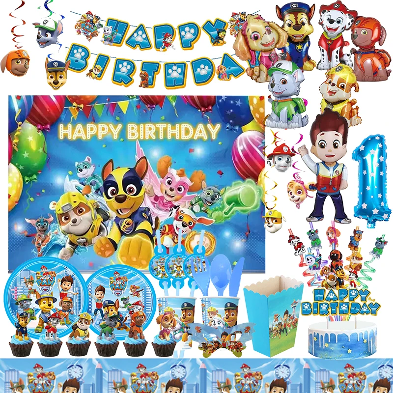 Party Supplies Party Tableware Paw Patrol Birthday Decoration Set For Kids
