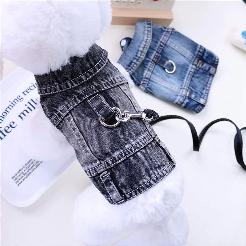 Cowboy Denim Dog Jacket Vest 4