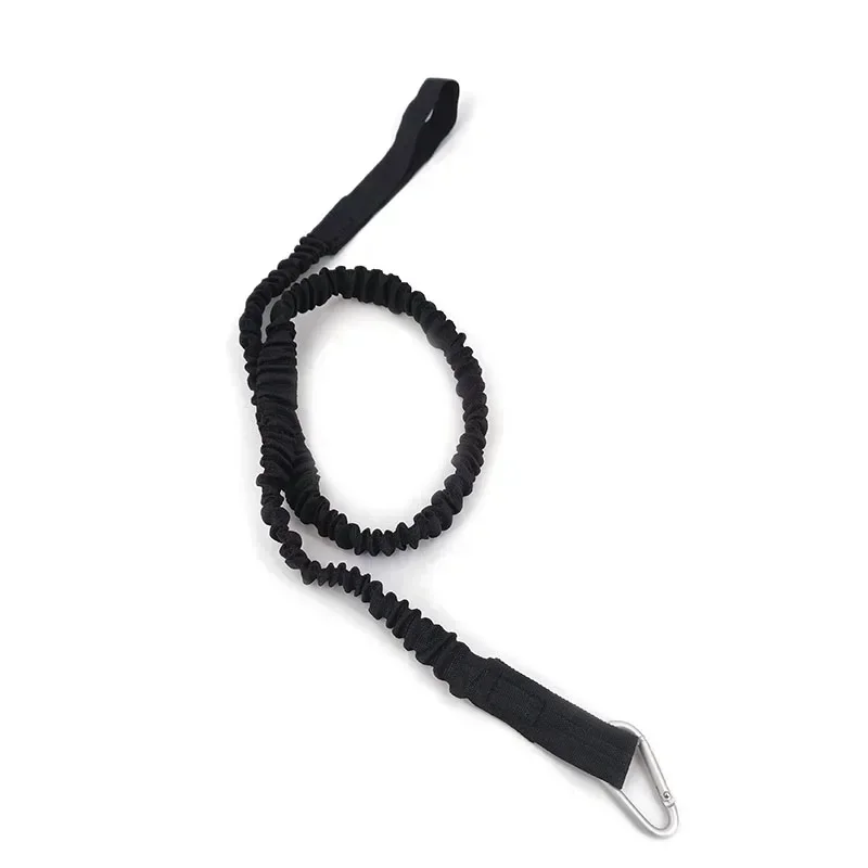Elastic Kayak Paddle Leash with Safety Hook - Coiled Lanyard for Fishing Rods and Boating Accessories