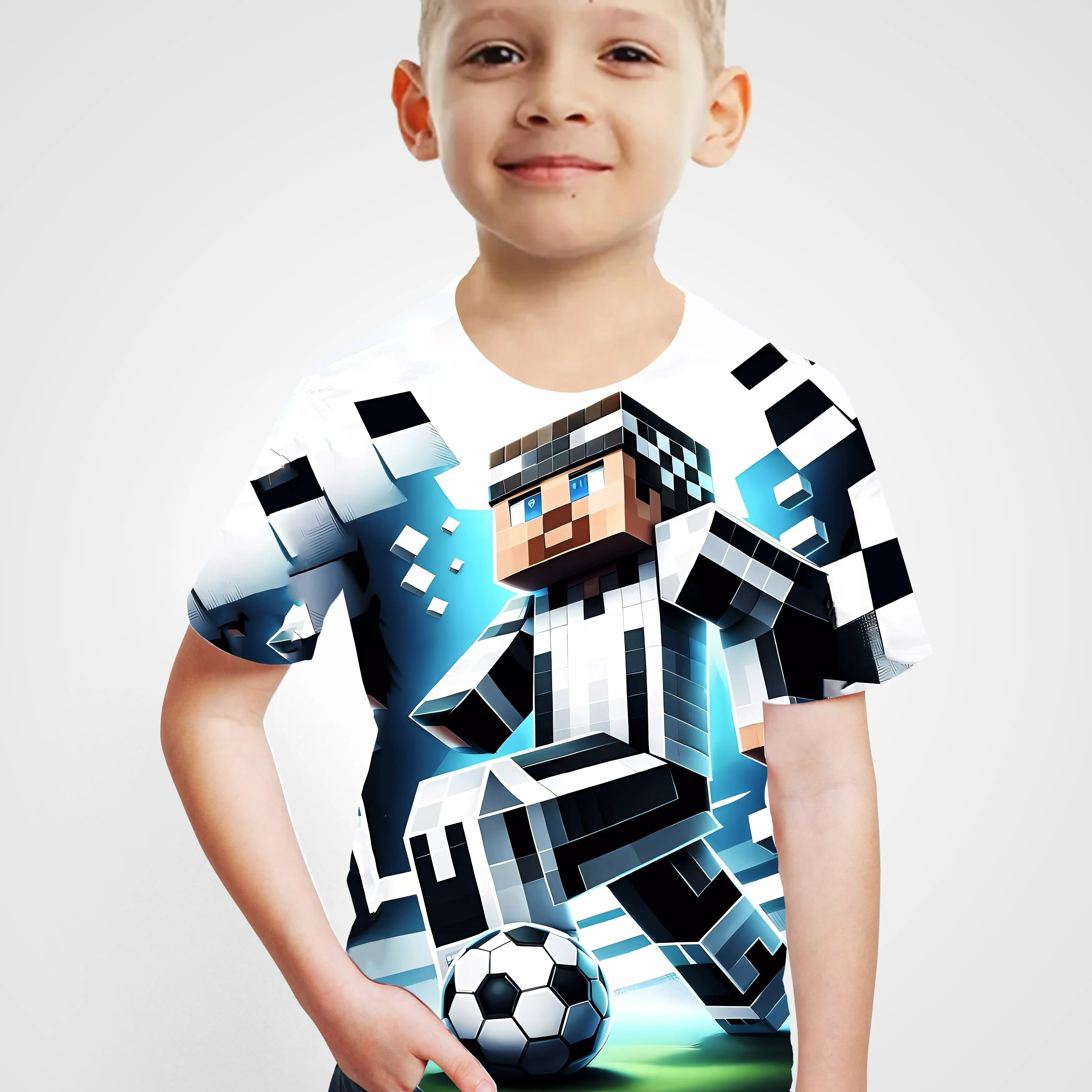 Children's Clothing Boys Tshirt Short Sleeve Children T-Shirt Creative Print Funny Kids Summer Clothes Girl Clothes O-Neck Tops 3