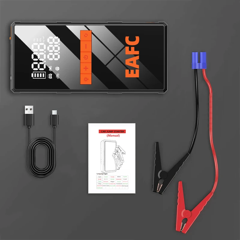 Jump Starter 4 w 1 Kompresor powietrza Power Bank Przenośny akumulator do samochodu 12V Awaryjne urządzenie rozruchowe Pompa do pompowania opon