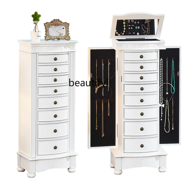 

zq Nordic Cabinet Bedroom Dresser Storage Cabinet Multi-Functional Cosmetic Cabinet Small Locker Integrated Ins