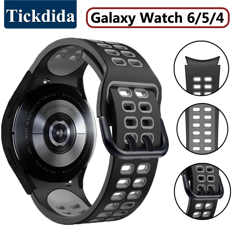 Per Samsung Galaxy Watch 6 Classic 47Mm 43Mm Cinturino Galaxy Watch 5 Pro Cinturino In Silicone Traspirante Per Samsung Watch 4 Band