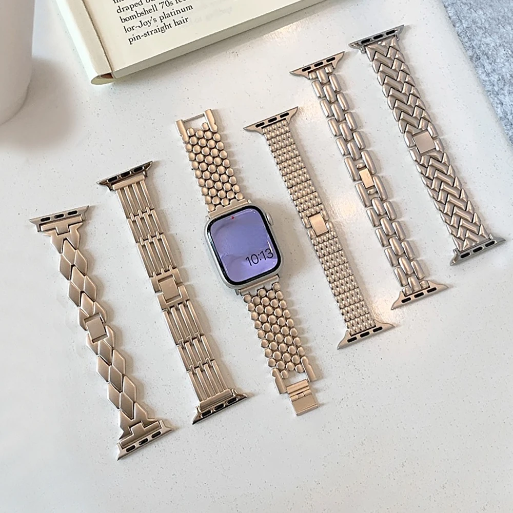 高級ステンレススチール製スターライトブレスレット Apple Watch
