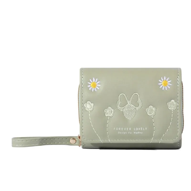 Men's Fashion Embroidered Love Trifold Wallet with Multi Card Slots