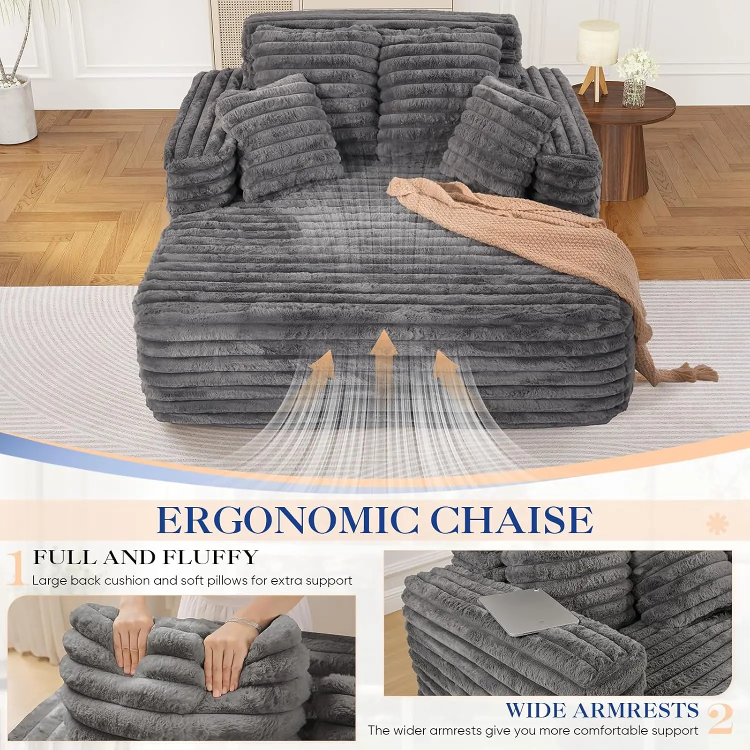 Oversized Chaise Lounge Indoor - Room Setting