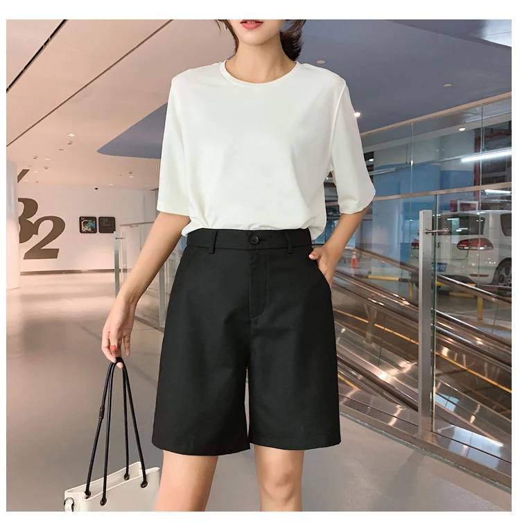 winter dresses for women Plus Size Shorts Women High Waist Vintage Wide Leg Suits Shorts Womens Clothing Elegant Straight For Ladies Casual 2021 Summer bape shorts