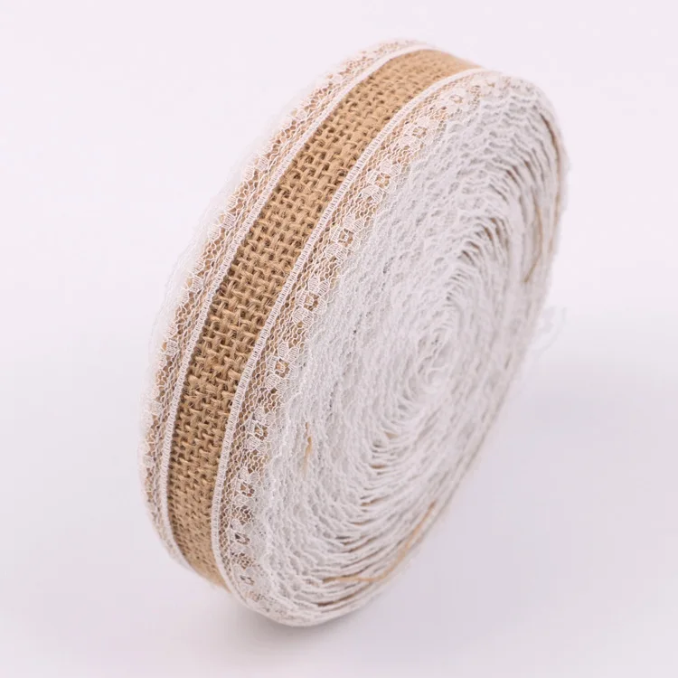 25mm Jute Burlap Ribbons One Meter Vintage Wedding Accessories Lace Jute Hessian Rustic Weddings & Events Birthday Party Favors