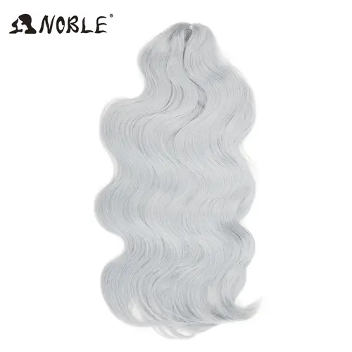Noble Hair Soft Body Wave Crochet Hair 24Inch 3PCS Synthetic Hair Braids Ponytail Fake Hair Wavy Ombre Blonde Hair Extensions - Image 14