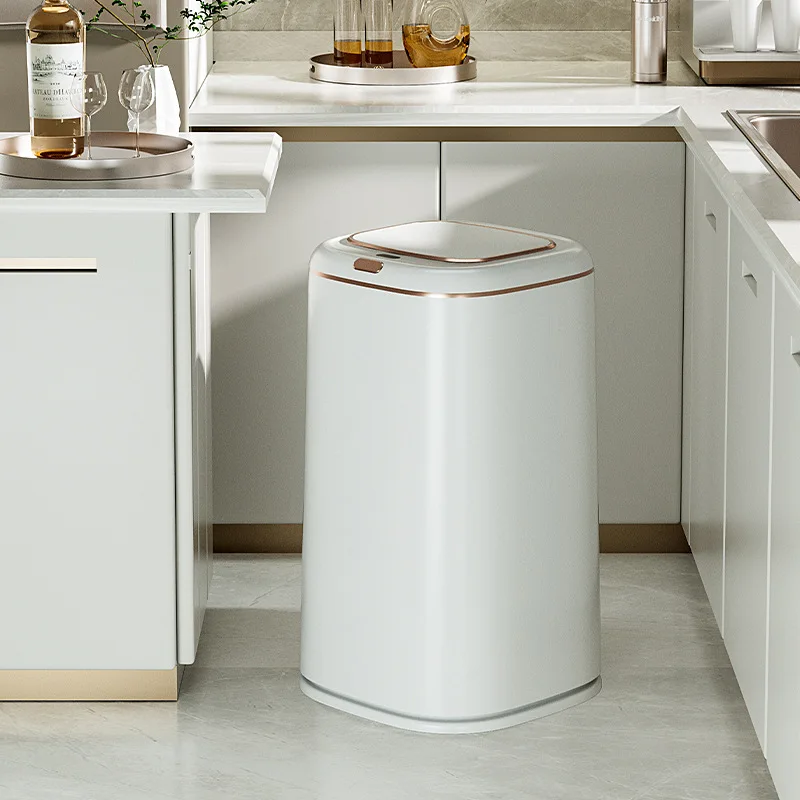 

Electric Induction Sensor Can Lid Bin Touchless Capacity Trash With For Smart Large Wastebasket Trash Bathroom Kitchen