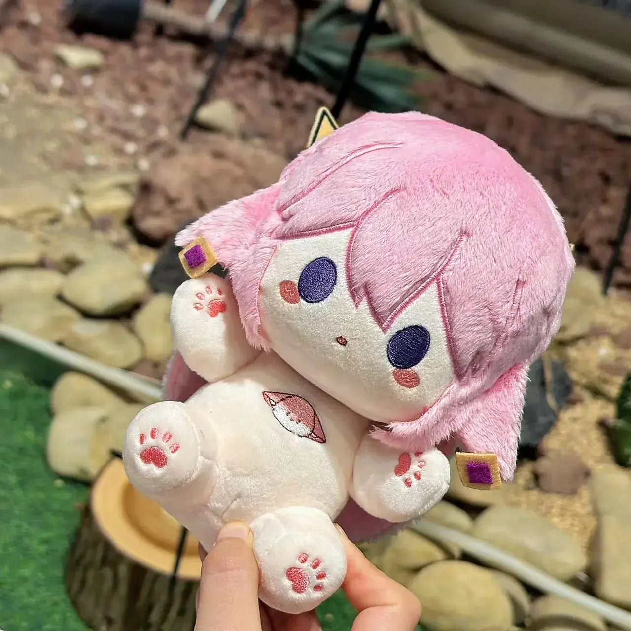 

Anime Yae Miko Genshin Impact Cosplay Fox Sitting Posture Plush Cotton Body Dress Up Sitting Posture Plushie Lovely Gift 17CM