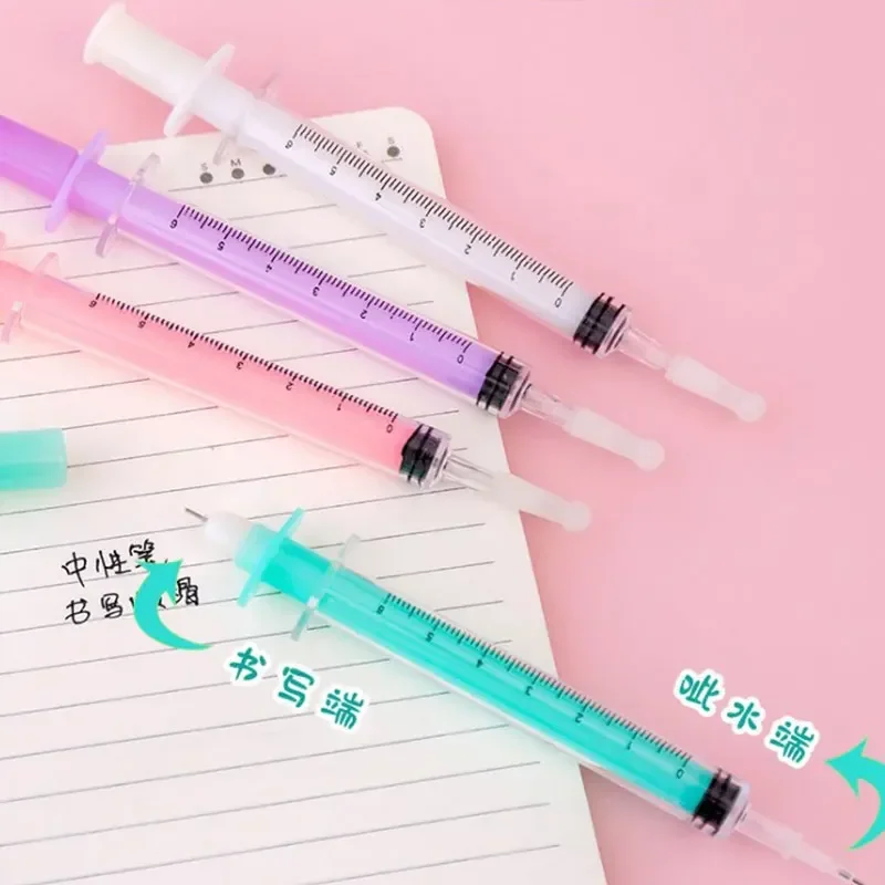 상점 학교 주사기 볼펜, 귀여운 롤러볼, 글쓰기 용품, 젤 문구 인젝터 펜, 60 개