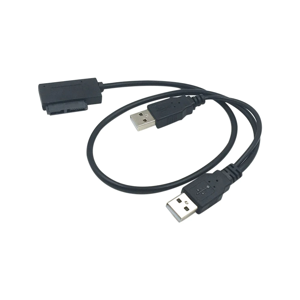 PC 노트북 노트북용 광학 드라이브 케이블, 슬림 라인 슬림 전원 공급 어댑터, USB 2.0-SATA7 + 6 핀 외부 케이블, CD/DVD ROM