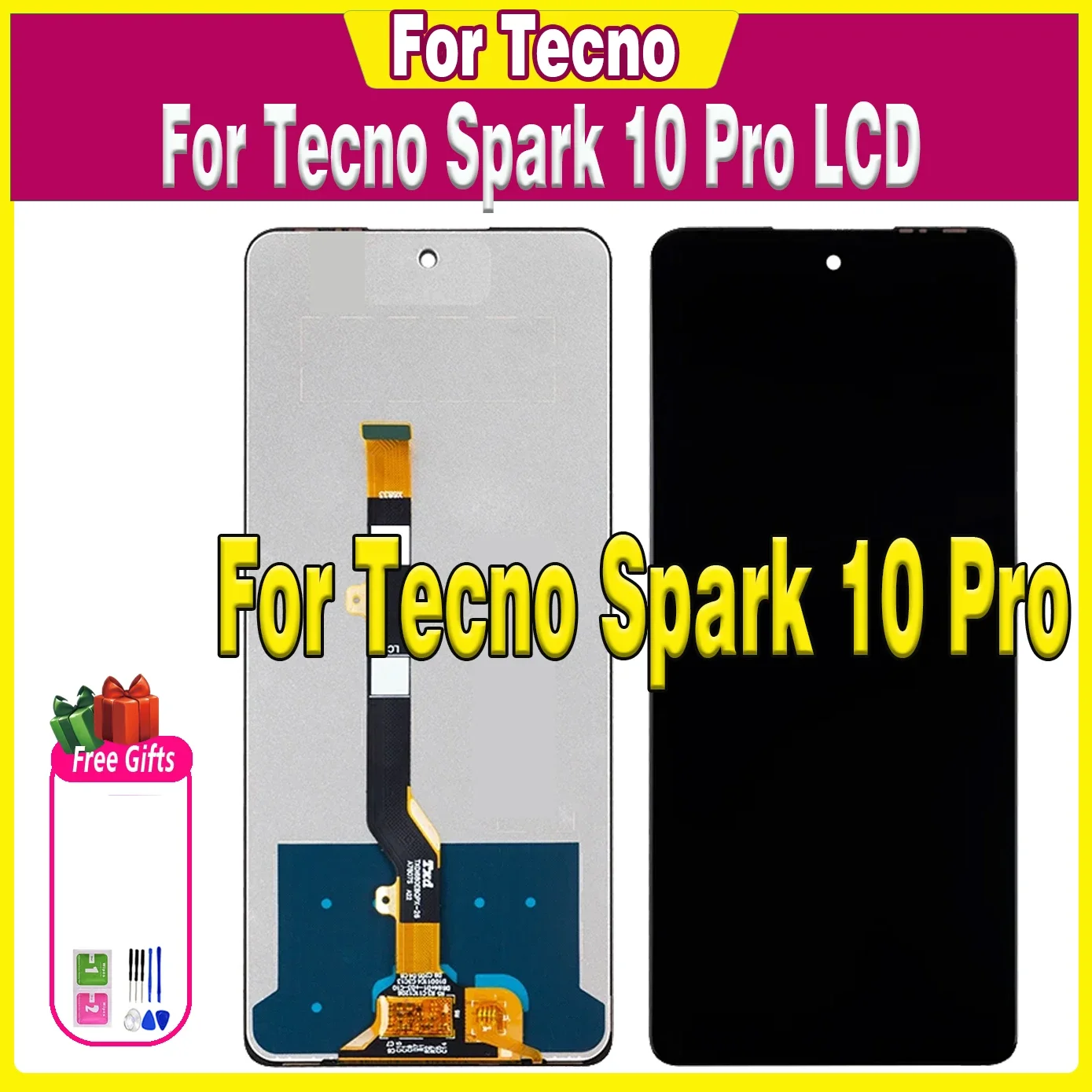 

AAA quality Lcd For Tecno Spark 10 Pro Display Touch Screen Assembly k17 Panel Repair Parts LCD Screen Digitizer