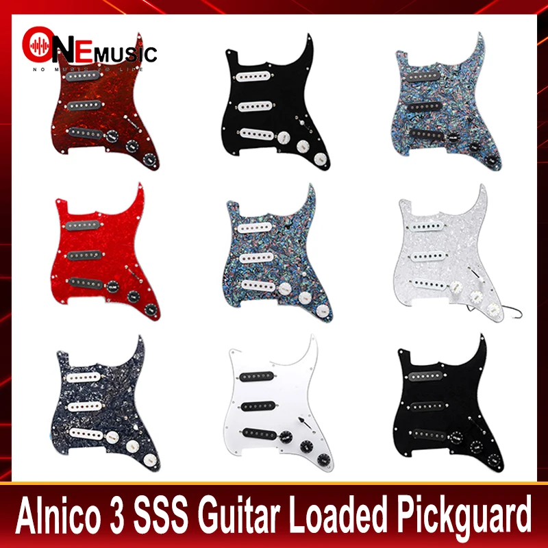 

Alnico 3 SSS Предварительно Проводная ST Pickguard 3 Одиночная катушка Pickups загруженная Электрическая Гитара Pickguard с черно-белым звукоснимателем