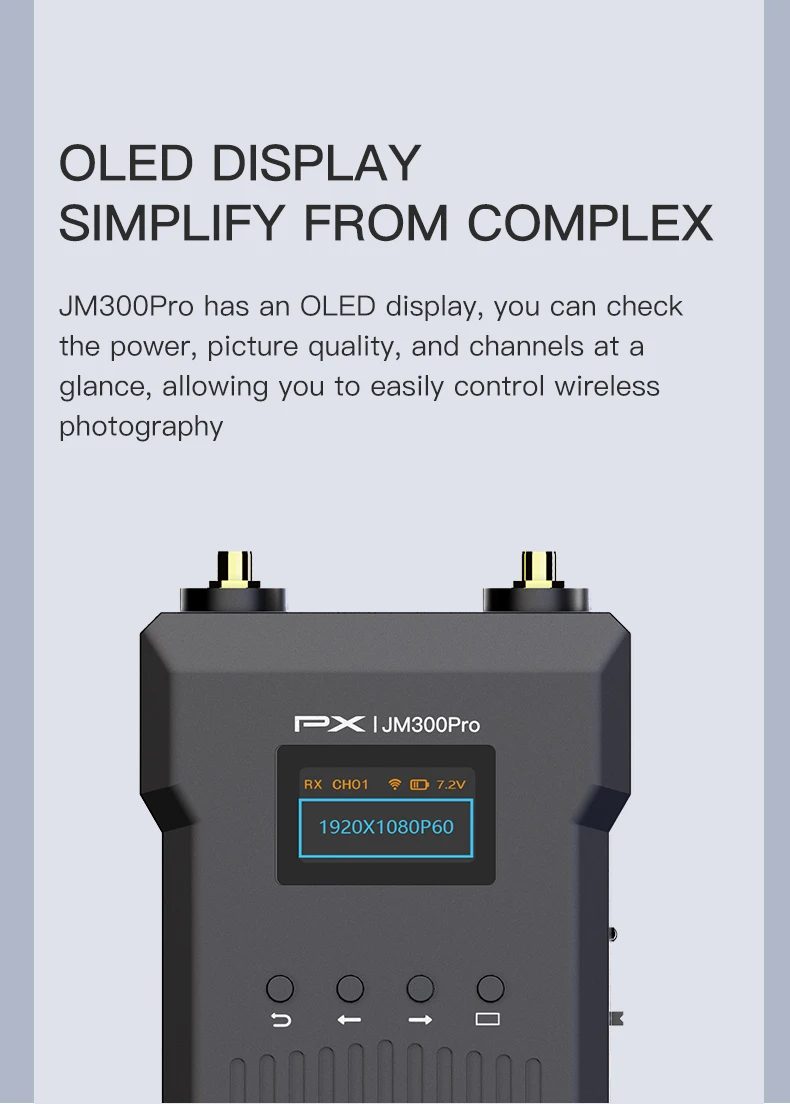 Description Picture 5 of itemPX FORRBETDIS JM300 PRO Wireless Video Transmission System HD HDMI -Compatible 0.06s Latency Image Transmitter Receiver