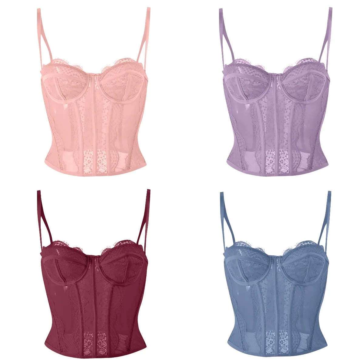 Corset Top Bustier Sexy Women Plus Size Overbust Corselet Blouse Lace Gothic Vintage Fashion Medieval Sexy Camisole Body Shaper