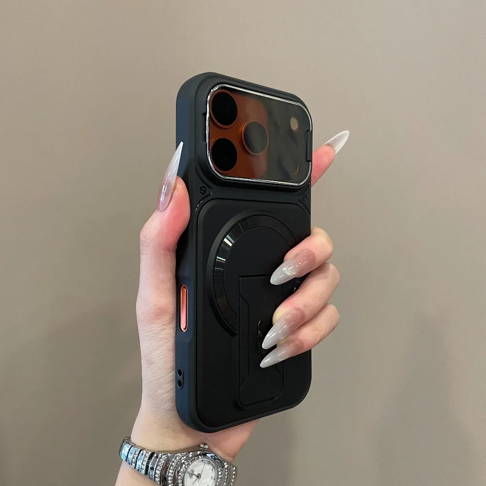 Enhanced Multi-Functional Invisible Dual Support Bracket Phone Case with Wireless Charging Cover
