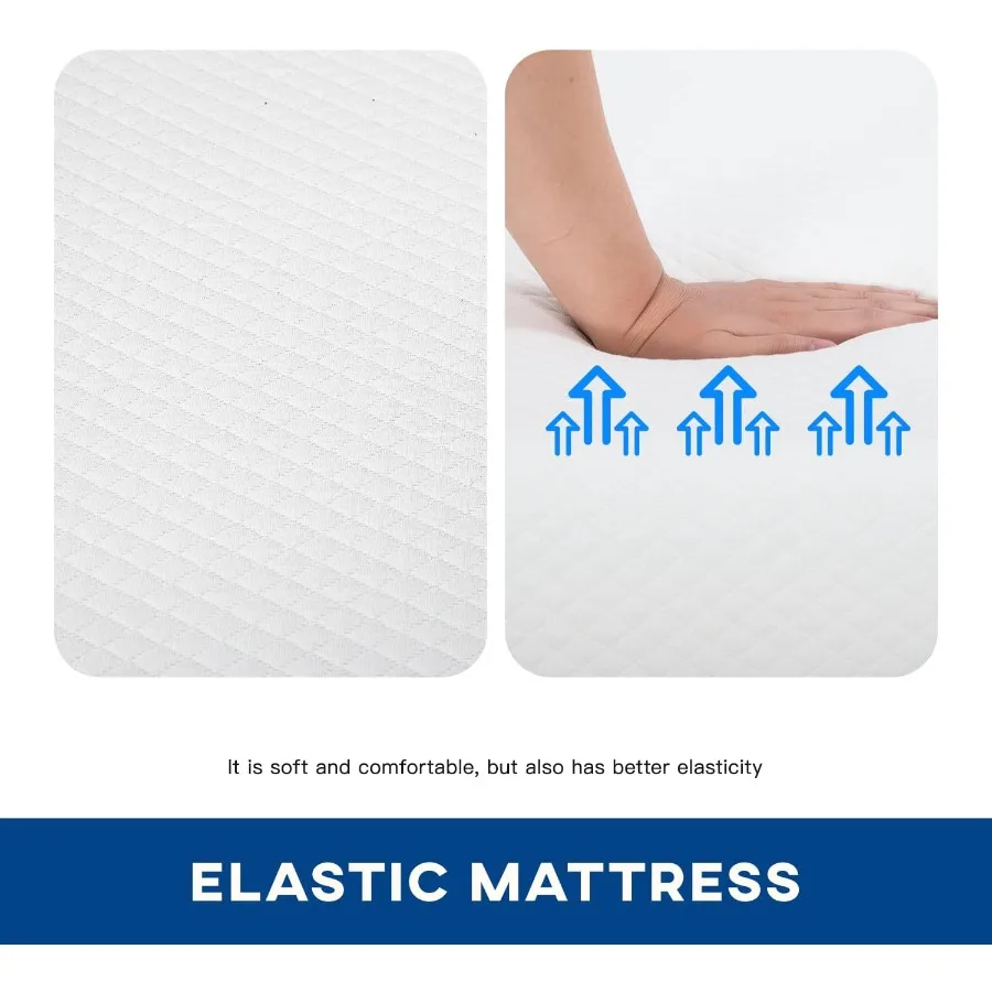 10 Inch Twin Mattress Medium Firm Gel Memory Foam Mattress White Bed in a Box CertiPURUS Certified Pressure Relief Cooling Vent
