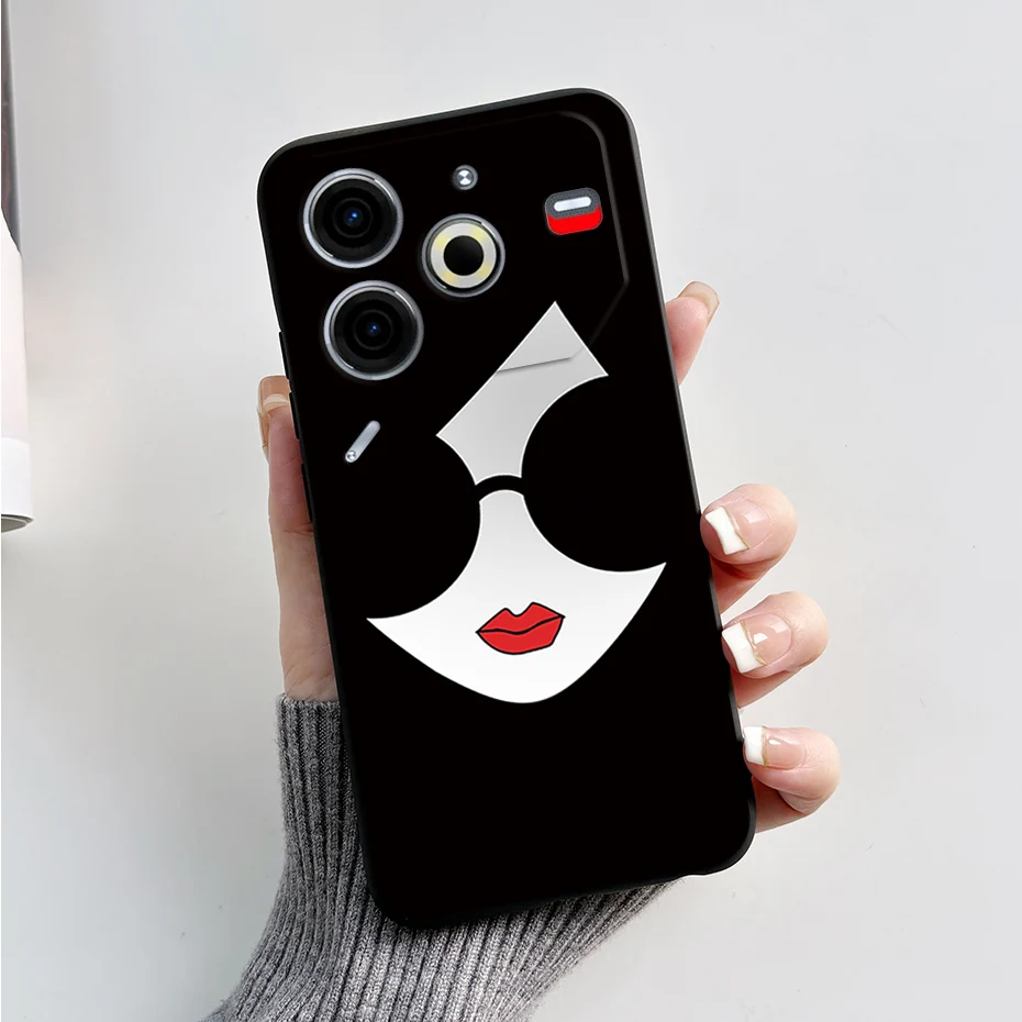 Luxury Marble Black Silicone Soft Phone Case - Elegant TPU Back Cover in 6.78