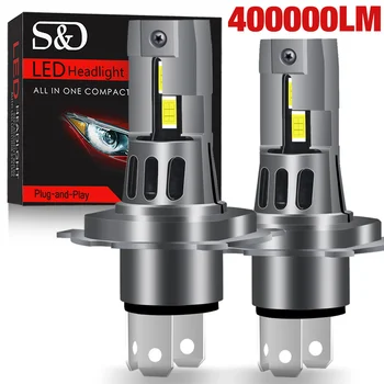 Canbus 하이 로우 빔 자동차 조명 터보 LED 다이오드 램프, LED 헤드라이트 전구, 자동차 오토바이 CSP, 6500K, 12V, 400000LM, H4