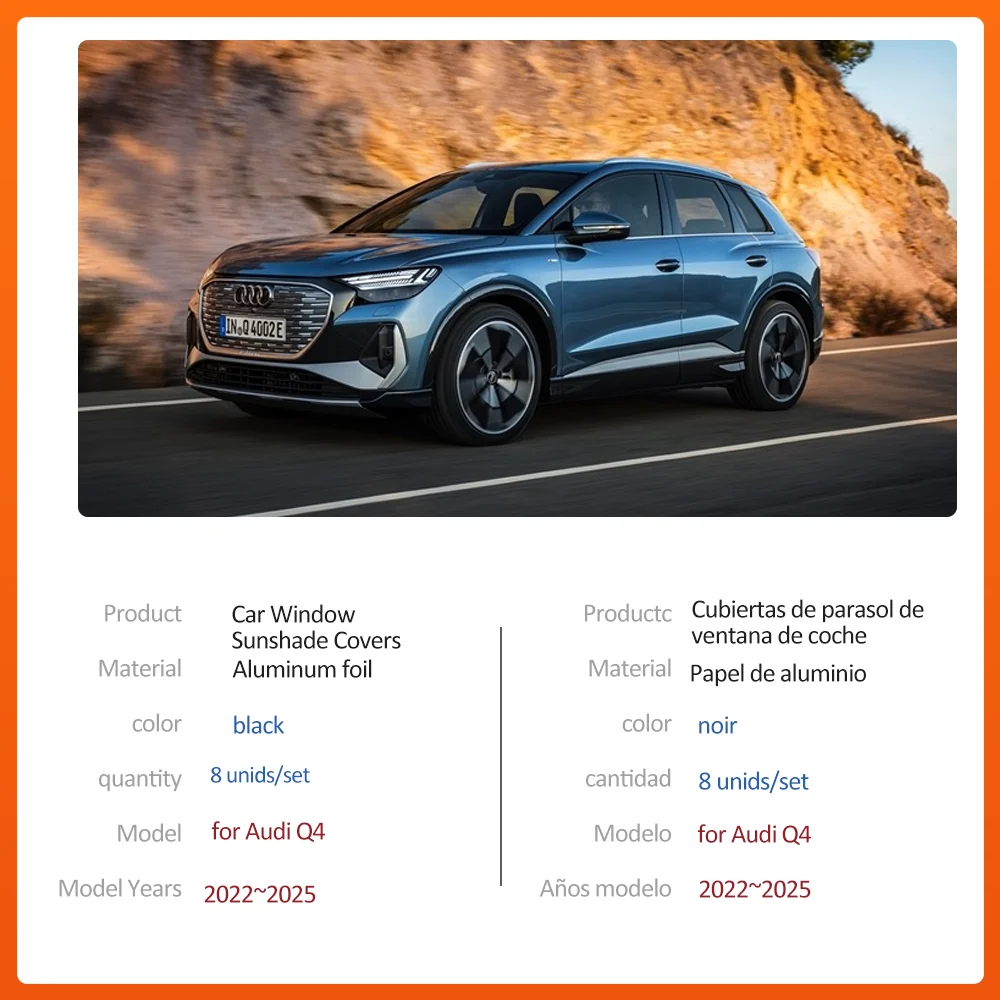 OWYUQGDJ Car Wind Deflectors For Audi Q4 E-tron 2022-2025, Window Visors Rain Guards Tough Car Accessories