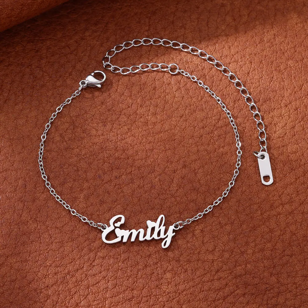 Custom Name Anklet Foot for Women Stainless Steel Chain Personalize Anklets Bohemian Beach Fashion Baby Kids Birthday Jewelry