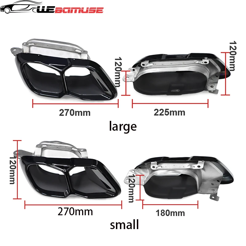 Exhaust Pipe Muffler For BMW X5 X6 X7 G05 G06 G07 Genuine Car Upgrade Dual Outlet Quad Outlet Stainless Steel Exhaust Pipe Muffler Genuine Installa