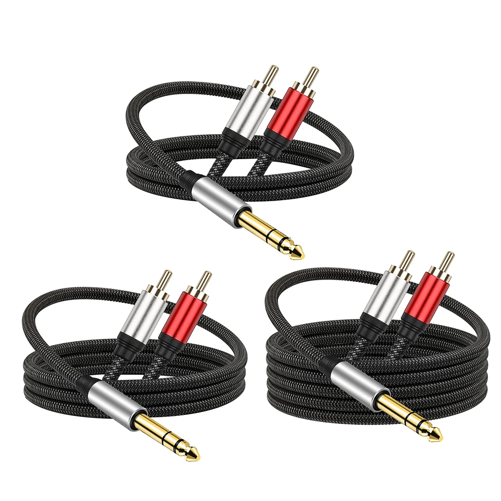 6.35mm Male to 2RCA Male Audio Splitter Cable