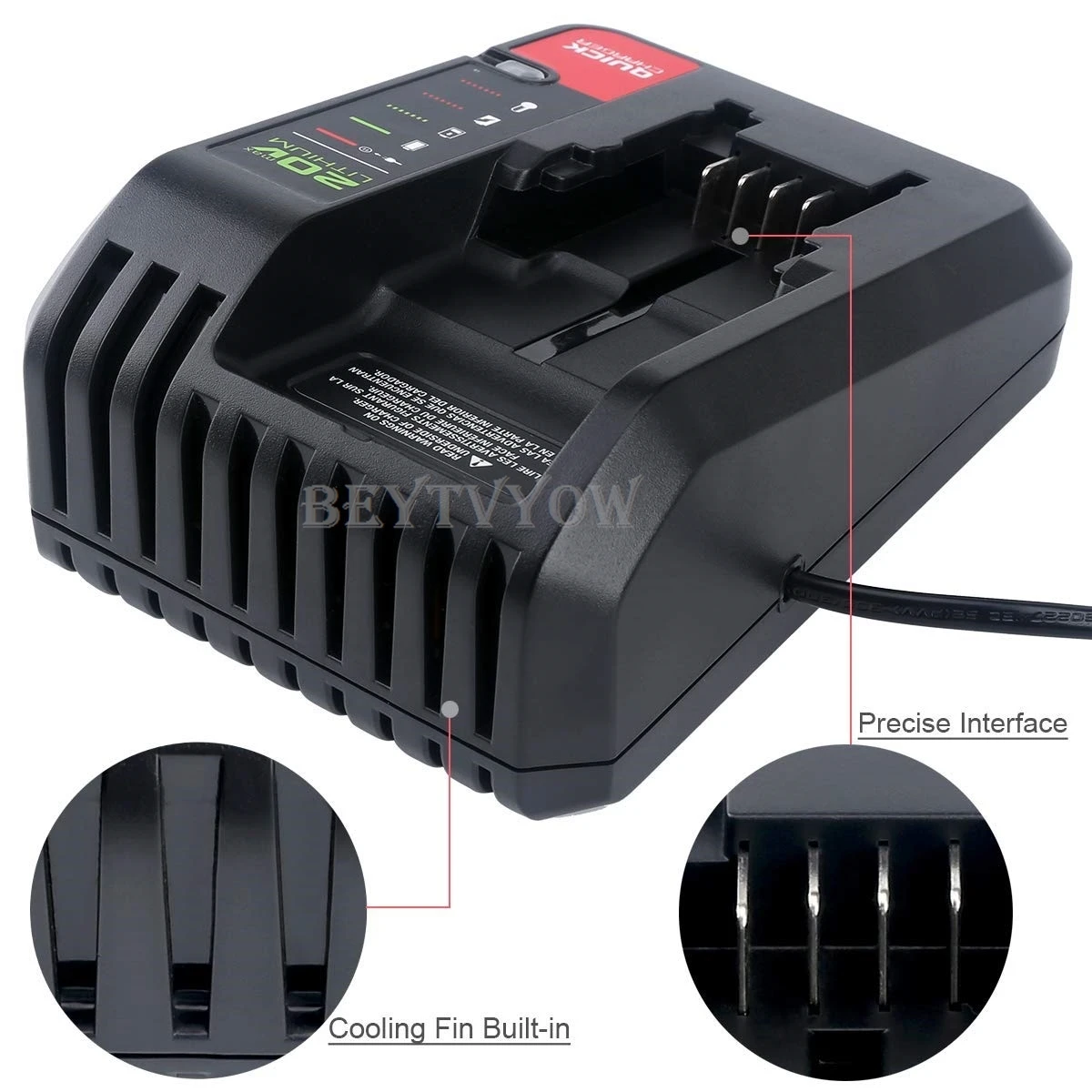 Rapid Battery Charger Compatible with Black Decker 10.8-20V battery and Porter C