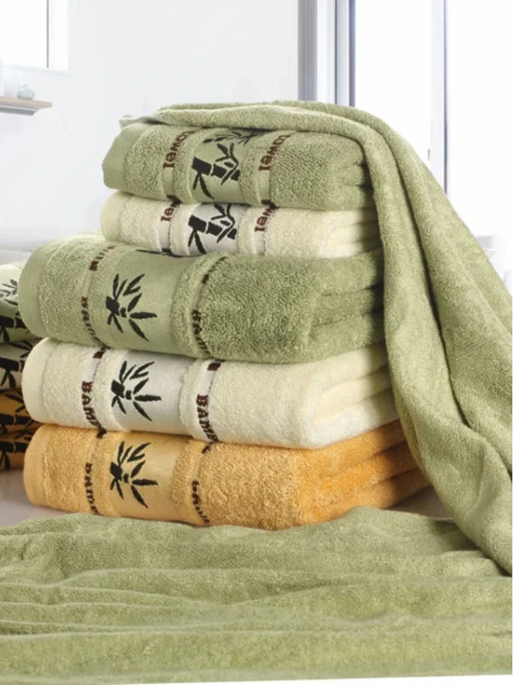 

Bamboo Fiber Towels Set Home Bath Towels for Adults Face Towel Thick Absorbent Luxury Bathroom Towels wholesale