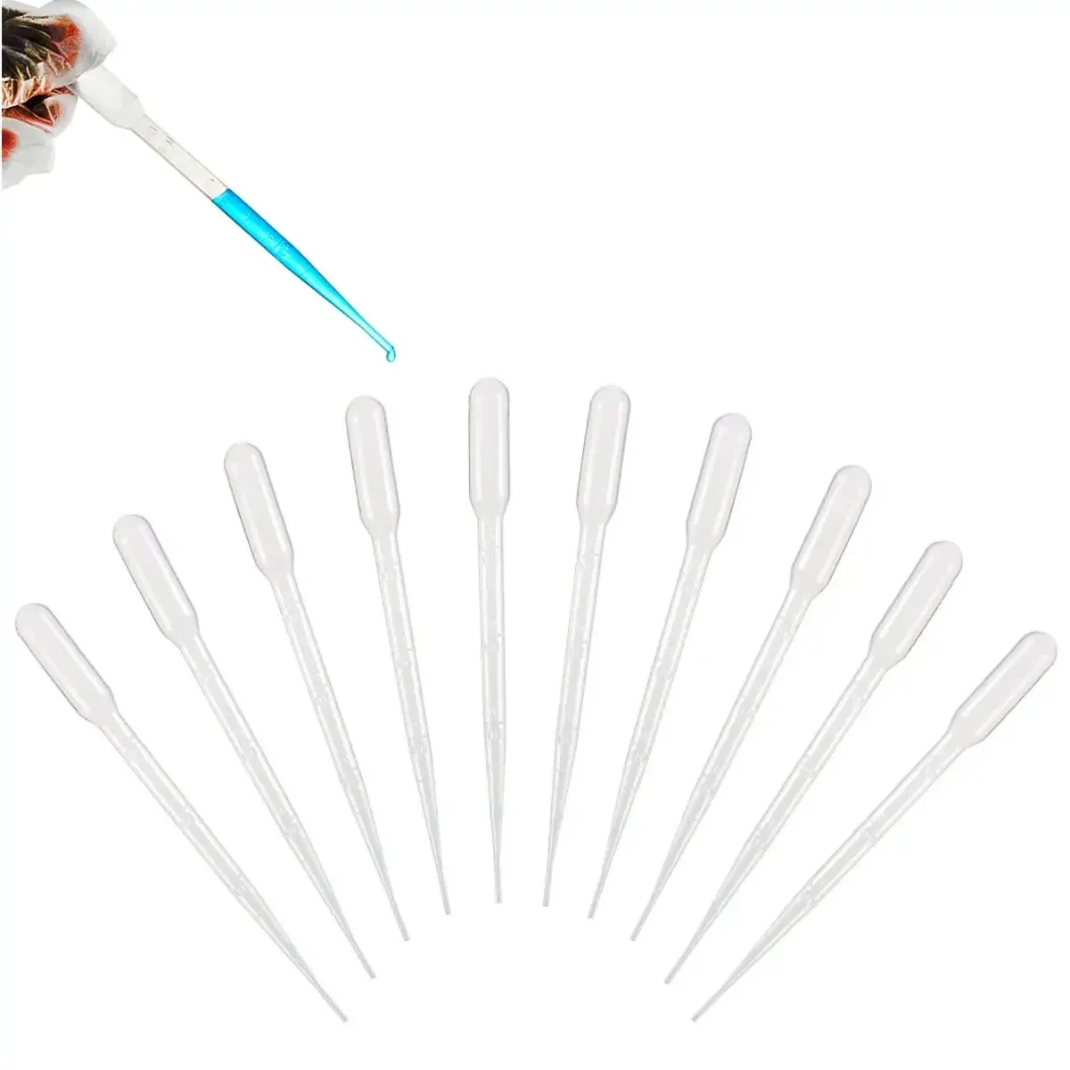 Equipment 100Pcs/Lot Laboratory Pipette 1ml 2ml 3ml 5ml Plastic Disposable Graduated Container Liquid Dropper Straw Makeup Tools
