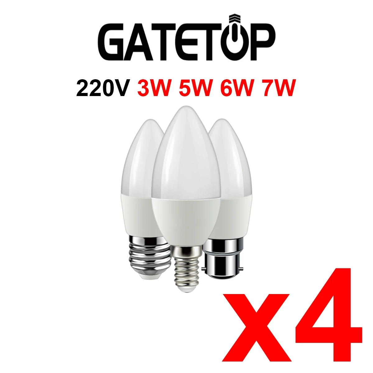 Led Candle Bulb  Energy saving of super bright C37 3w-7w  E14 E27 E14 B22 AC220V  For Home Decoration Lamp