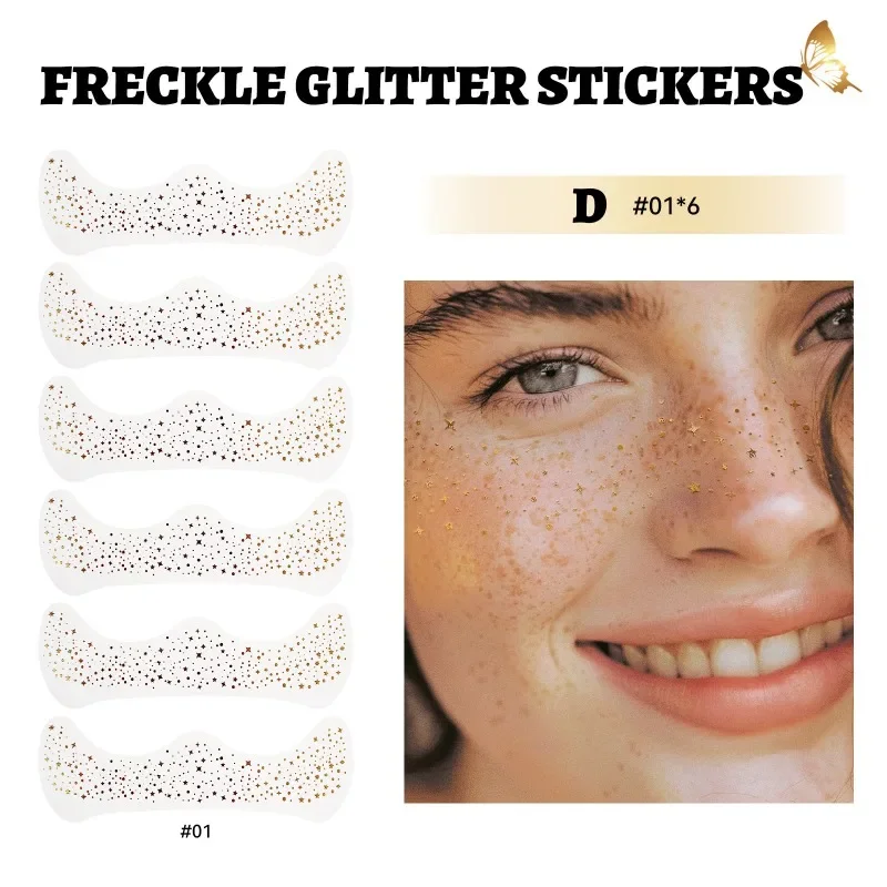 Fake Freckles Stickers 6pcs/set Face Fake Freckles Tattoo Sticker Waterproof One-time