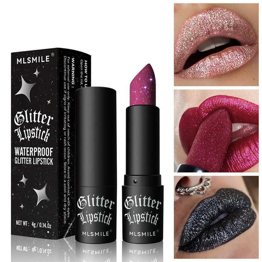 

Glitter Matte Temperature Change Lipstick Waterproof Long Lasting Diamonds Lipsticks Non Stick Red Pink Lip Tint Makeup Cosmetic