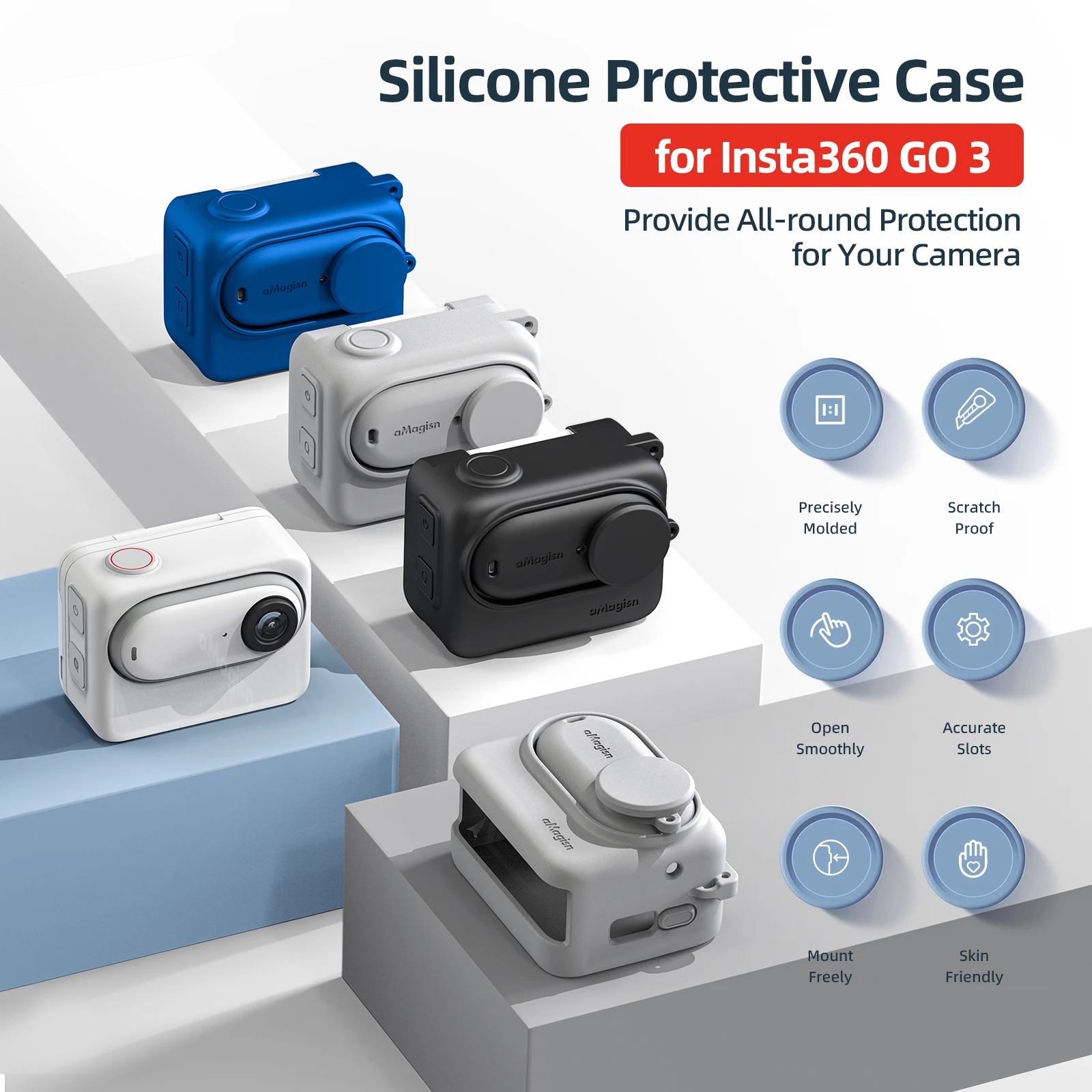 

For Insta360 GO3 Silicone Case For 360 GO3 Sports Camera Protection Accessories