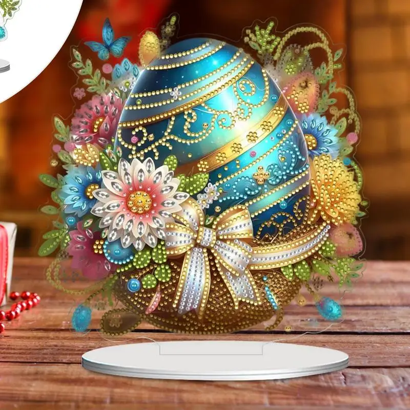 Painting Kits For Adults Crystal Painting Art Tabletop Decor Easter Crystal Painting Double Sided Stand Up Gem Painting Craft