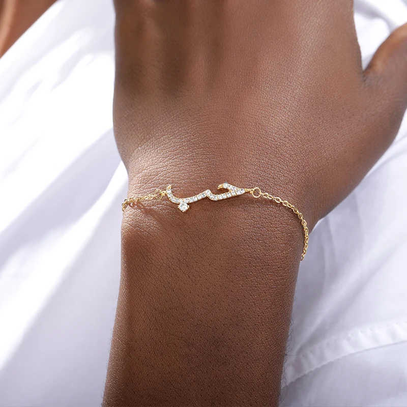 Cubic Zirconia Bracelet Jewelry Arabic Love Islamic Crystal Friendship For Women