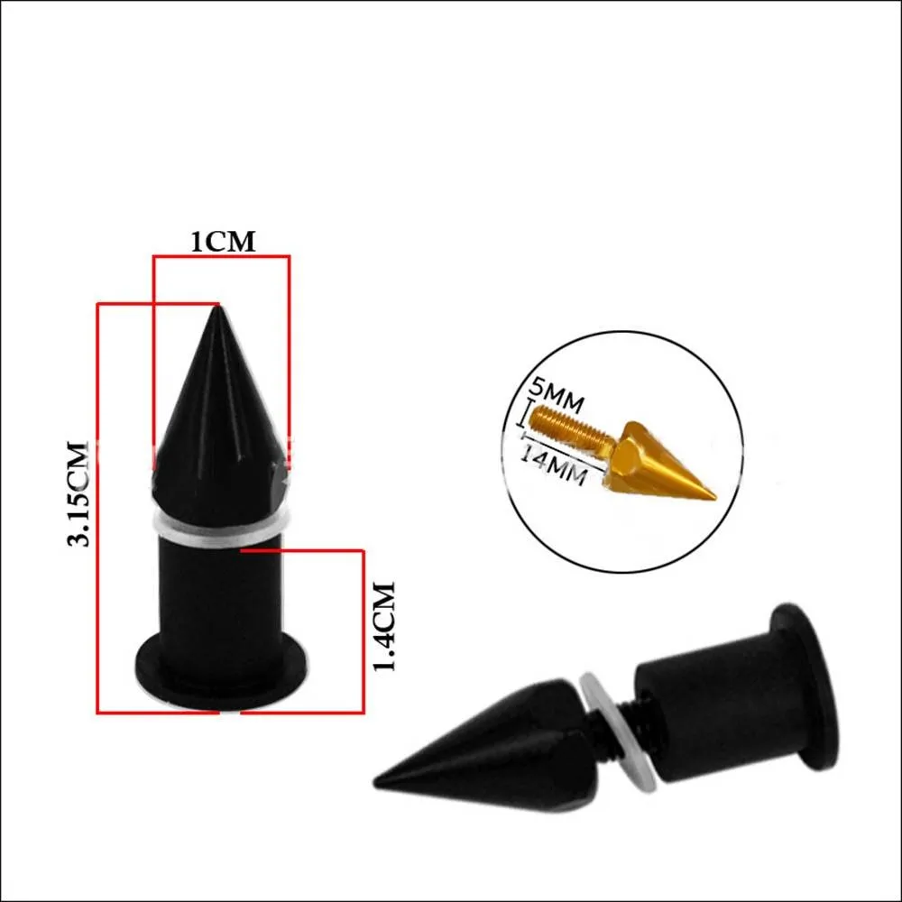 10pcs Universal Red Motorcycle Spike Bolts Windscreen Fairings License Plate M5 5mm Windshield Screws Nut Fastener Kit