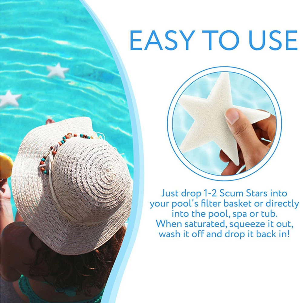 5/10pcs Water Purification Sponge Multi-Functional Star Shaped Floating Oil Absorb Sponge Practical Filters Maintenance Kit