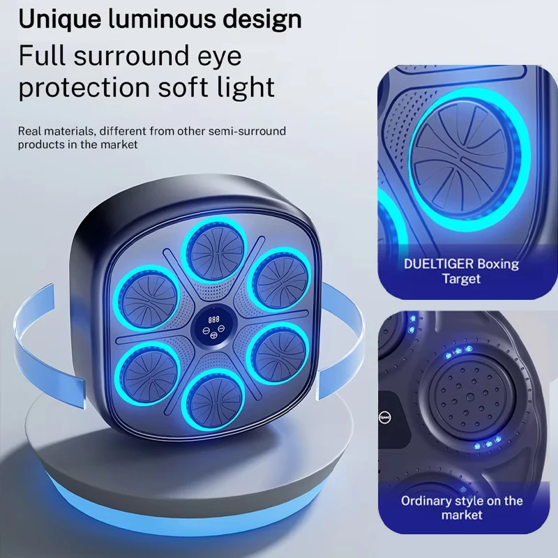 Smart Music Boxing Machine Bluetooth Wall Mounted Music Boxing Trainer Gym Home Electronic Target Punching Equipment