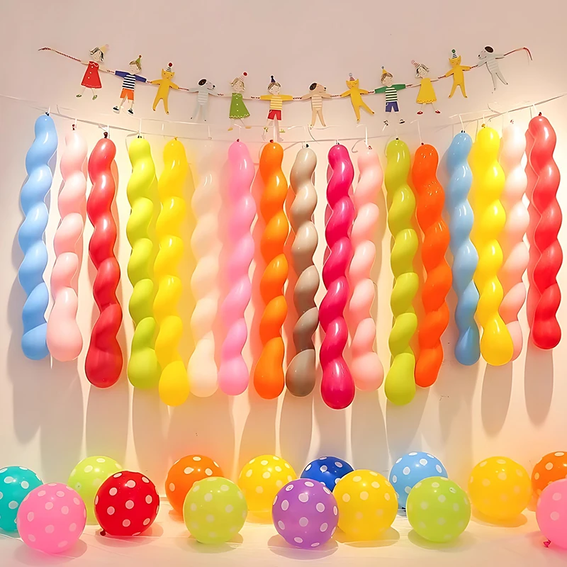 Spiralballon, verschiedene Farben, gedrehte Latexballons, 20/50/100 Stück, lustige Dekorationszubehör, Geschenk für Geburtstag, Hochzeit, Party, ZYF