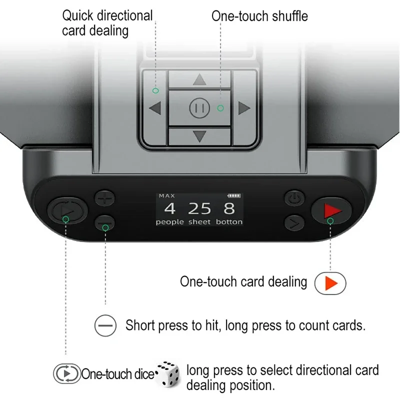 Card Shuffle Dealer Machine 360&deg; Rotating Automatic 2 In 1 Playing Cards Shuffling Dealing Tool Party Games Poker Device card shuffling tool